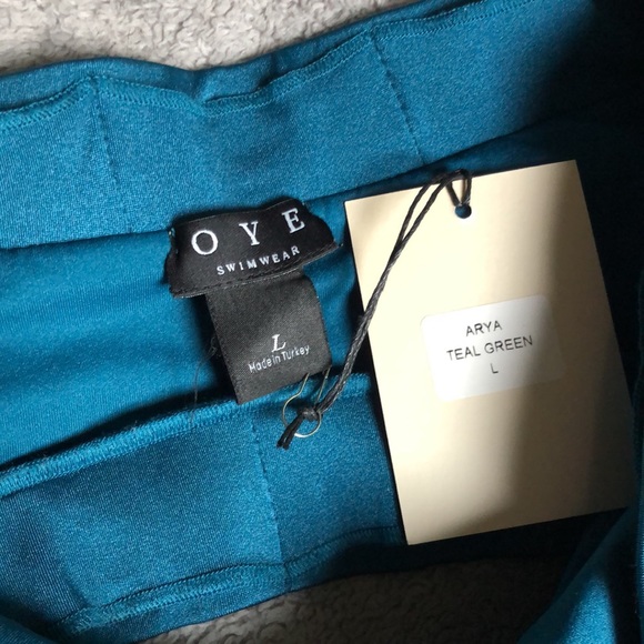 Oye Swimwear Arya Grommet Bandeau Bikini in Teal - Picture 12 of 15